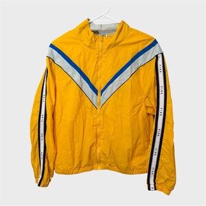 PINK Victoria's Secret Windbreaker Jacket Medium Large Yellow Blue Y2K Chevron